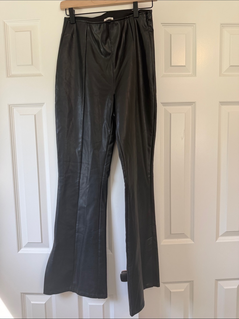 Abercrombie Black Vegan Leather Flare Pants